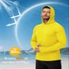Boladeci Fishing Shirts for Men Sun Hoodie UPF 50+ Long Sleeve UV Protection Summer Lightweight Hoodies Shirts SPF Rash Guard UV Yellow S view 3