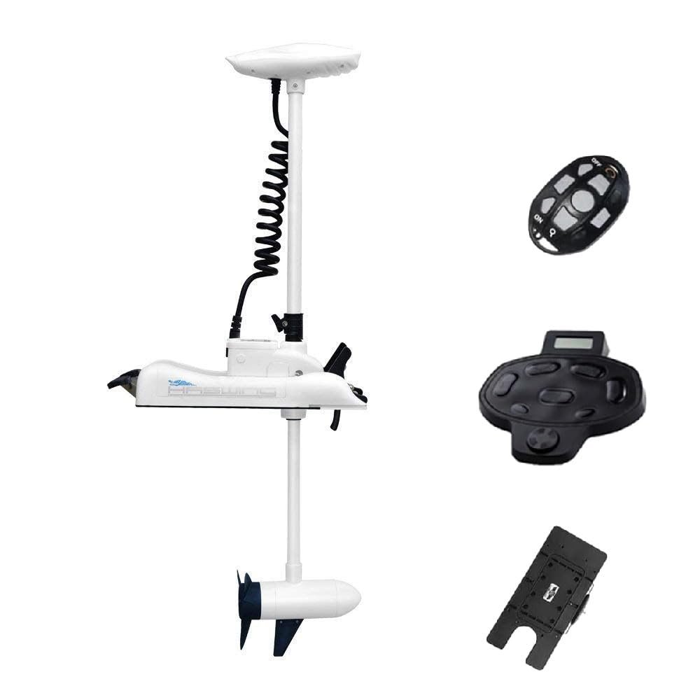 AQUOS Haswing CaymanB Bow Mount Trolling Motor with Wireless Remote & Wireless Foot Control, Quick-Release- 55 Lb. Thrust, 48 in. Shaft, Saltwater & Freshwater