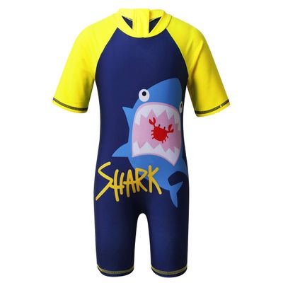 Alvivi Kids Baby Boy Girls Short Sleeve Thermal Shorty Wetsuit UV Sun Protective Rash Guard Zipper One Piece Swimsuit Yellow 2-3