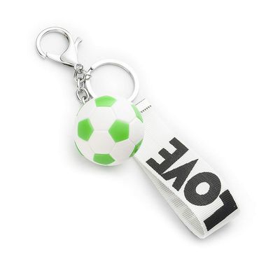 Keele football keychain for boys team sport for kids soccer key ring for men (White)