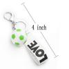 Keele football keychain for boys team sport for kids soccer key ring for men (White) view 2