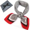 Womens 100% Mulberry Silk Scarf Fashion Breathable Square Headscarf 2121 Inches (Red fine lines) view 1
