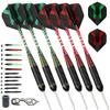 6pc Steel Tip Darts Set - Professional Darts Steel Tip for Dartboard - Includes Barrels + Plastic / Aluminum Shafts + O'Rings + Flights + Sharpener + Wrench (20g Red/ 22g Green -10422) view 1