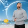 Boladeci Fishing Shirts for Men Sun Hoodie UPF 50+ Long Sleeve Swim Shirt Sun Protection UV Lightweight Hoodies Water SPF Rash Guard Gray S view 3