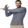 Boladeci Sun Fishing Hoodies for Men UPF 50+ Long Sleeve Shirts UV Protection Clothing Swim Shirts Summer Rash Guard Dark Gray L view 2