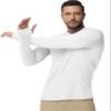 Boladeci Men's UPF 50+ Sun Protection Long Sleeve Swim Shirt Quick Dry Hooded T-Shirt for Fishing Hiking Swimming Surfing (White) view 2