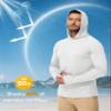 Boladeci Men's UPF 50+ Sun Protection Long Sleeve Swim Shirt Quick Dry Hooded T-Shirt for Fishing Hiking Swimming Surfing (White) view 3