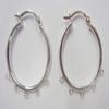 25mm 925 Sterling Silver 5 Ring Hinged Hoop Earrings Findings Multi Strand view 3