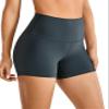 CRZ YOGA Women's Naked Feeling Biker Shorts - 4 Inches High Waist Yoga Workout Running Gym Spandex Melanite Large view 1