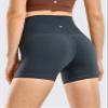 CRZ YOGA Women's Naked Feeling Biker Shorts - 4 Inches High Waist Yoga Workout Running Gym Spandex Melanite Large view 2