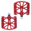 UFOR Mountain Bike Pedals, Aluminum Alloy Platform MTB Pedals, Short Axle_Red view 1