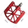 UFOR Mountain Bike Pedals, Aluminum Alloy Platform MTB Pedals, Short Axle_Red view 2