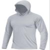 Boladeci SPF Shirts for Men Fishing Hoodies UPF 50 Long Sleeve Sun Protection with Hood Summer UV Water Rash Guard Swim Shirt Tops Gray L view 1