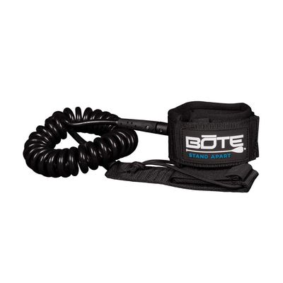 BOTE Coiled PVC Wrapped Ankle Leash Universal Design for SUP Stand Up Paddle Boarding Surf Wake Watersports Accessory 10 FT Leash Adults Kids Friendly