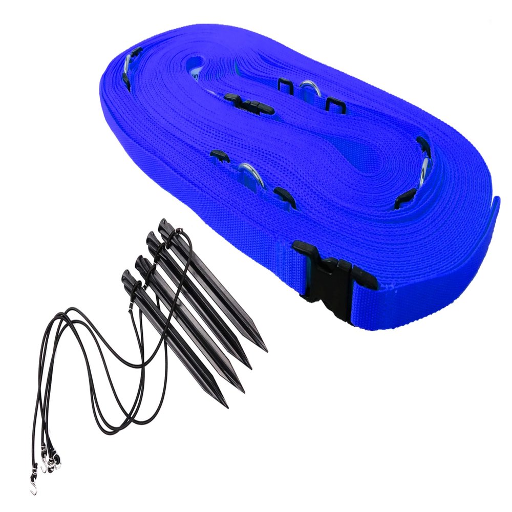 United Volleyball 2" Pro Adjustable Boundary Lines (Hand Winders Not Included) (Blue)