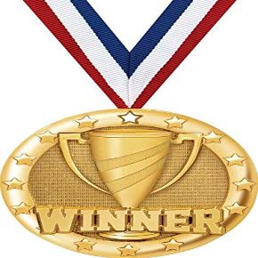 Gold Winner Medals, 2" Shiny Gold 1st Place Medal Awards, 5 Pack