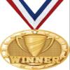 Gold Winner Medals, 2" Shiny Gold 1st Place Medal Awards, 5 Pack view 1