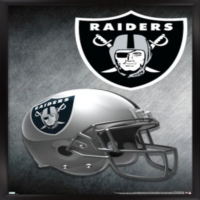 Trends International NFL Las Vegas Raiders  Helmet 20 Wall Poster, 14.725" x 22.375", Black Framed Version