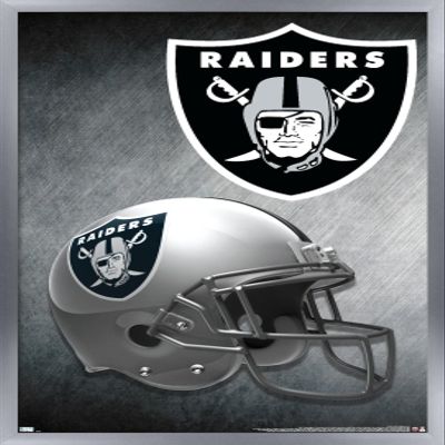Trends International NFL Las Vegas Raiders  Helmet 20 Wall Poster, 14.725" x 22.375", Silver Framed Version