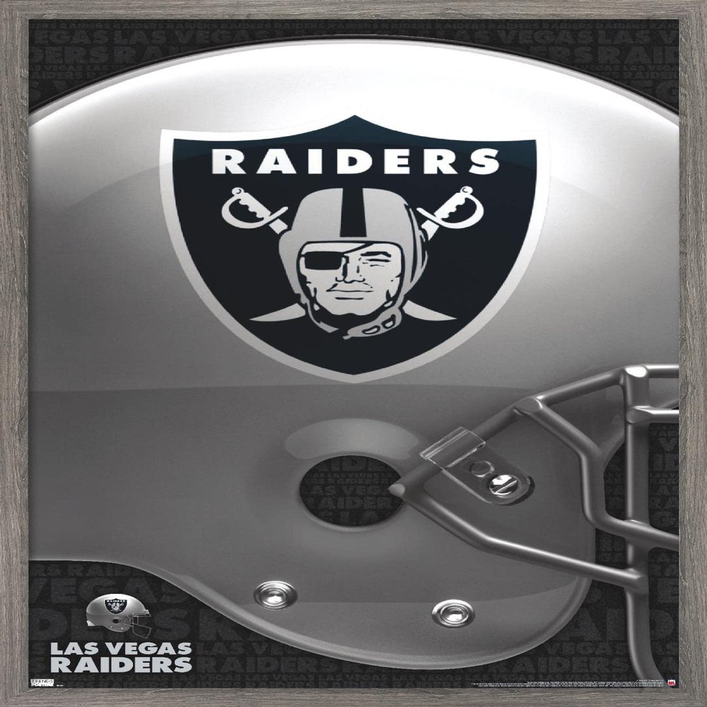 Trends International NFL Las Vegas Raiders Logo 20 Wall Poster, 22.375" x 34", Barnwood Framed Version