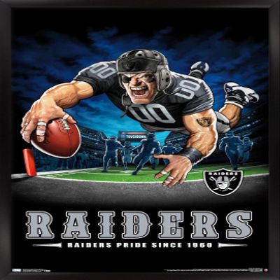 Trends International NFL Las Vegas Raiders  End Zone 20 Wall Poster, 14.725" x 22.375", Black Framed Version