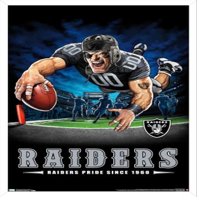 Trends International NFL Las Vegas Raiders  End Zone 20 Wall Poster, 14.725" x 22.375", White Framed Version