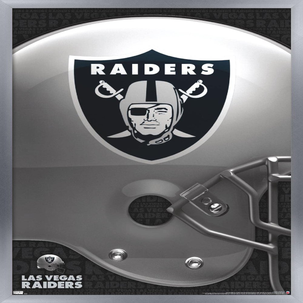 Trends International NFL Las Vegas Raiders Logo 20 Wall Poster, 22.375" x 34", Silver Framed Version