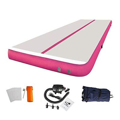 86 York 10ft 13ft 16ft 20ft Inflatable Gymnastics Air Tumble Mat Track Tumbling Mat with Pump for Gym/Home/Yoga/Training/Kids/Sport/Taekwondo/Game (27ftx6.6ftx8in, Pink)