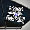So Proud of My NICU Baby Sticker, Neonatal Preemie Purple Feet Vinyl Decal for Moms | Waterproof Car or Truck Graphic for Window or Van Trunk Lid | Printed with Eco Solvent UV Ink view 1