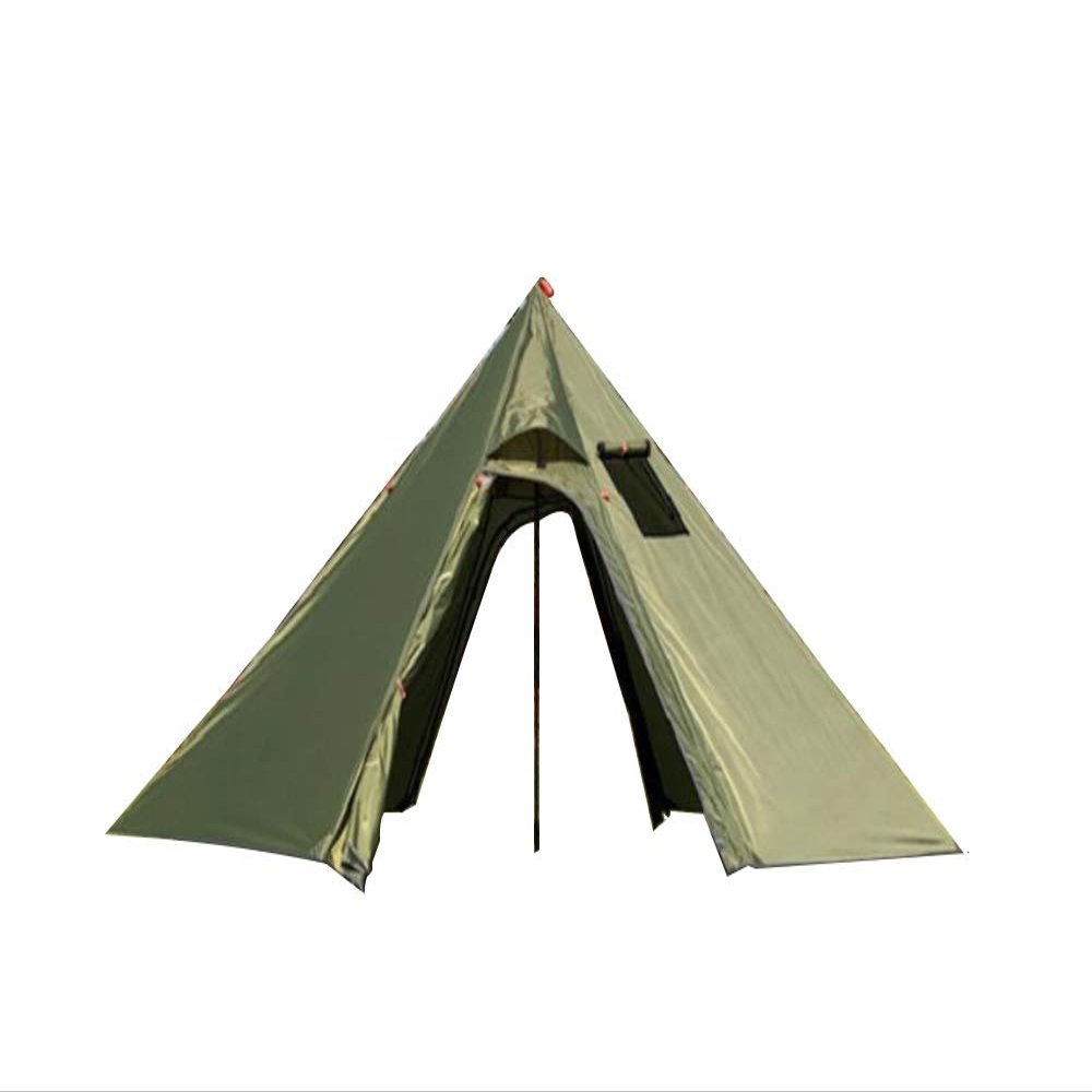 DANCHEL OUTDOOR Backpacking Hot Tent with Stove Jack, 4 Season Lightweight Small Tipi Tent for 2 Person Winter Camping Hunting, 10.5FT Green