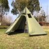 DANCHEL OUTDOOR Backpacking Hot Tent with Stove Jack, 4 Season Lightweight Small Tipi Tent for 2 Person Winter Camping Hunting, 10.5FT Green view 2