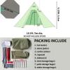DANCHEL OUTDOOR Backpacking Hot Tent with Stove Jack, 4 Season Lightweight Small Tipi Tent for 2 Person Winter Camping Hunting, 10.5FT Green view 3