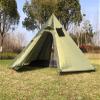 DANCHEL OUTDOOR Backpacking Hot Tent with Stove Jack, 4 Season Lightweight Small Tipi Tent for 2 Person Winter Camping Hunting, 10.5FT Green view 4