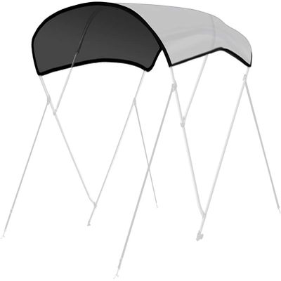 Leader Accessories 3 Bow and 4 Bow 600D Polyester Bimini Canvas Replacement Without Poles (Light Grey, Fits 3 Bow 6'L x 46" H x 85"-90" W)