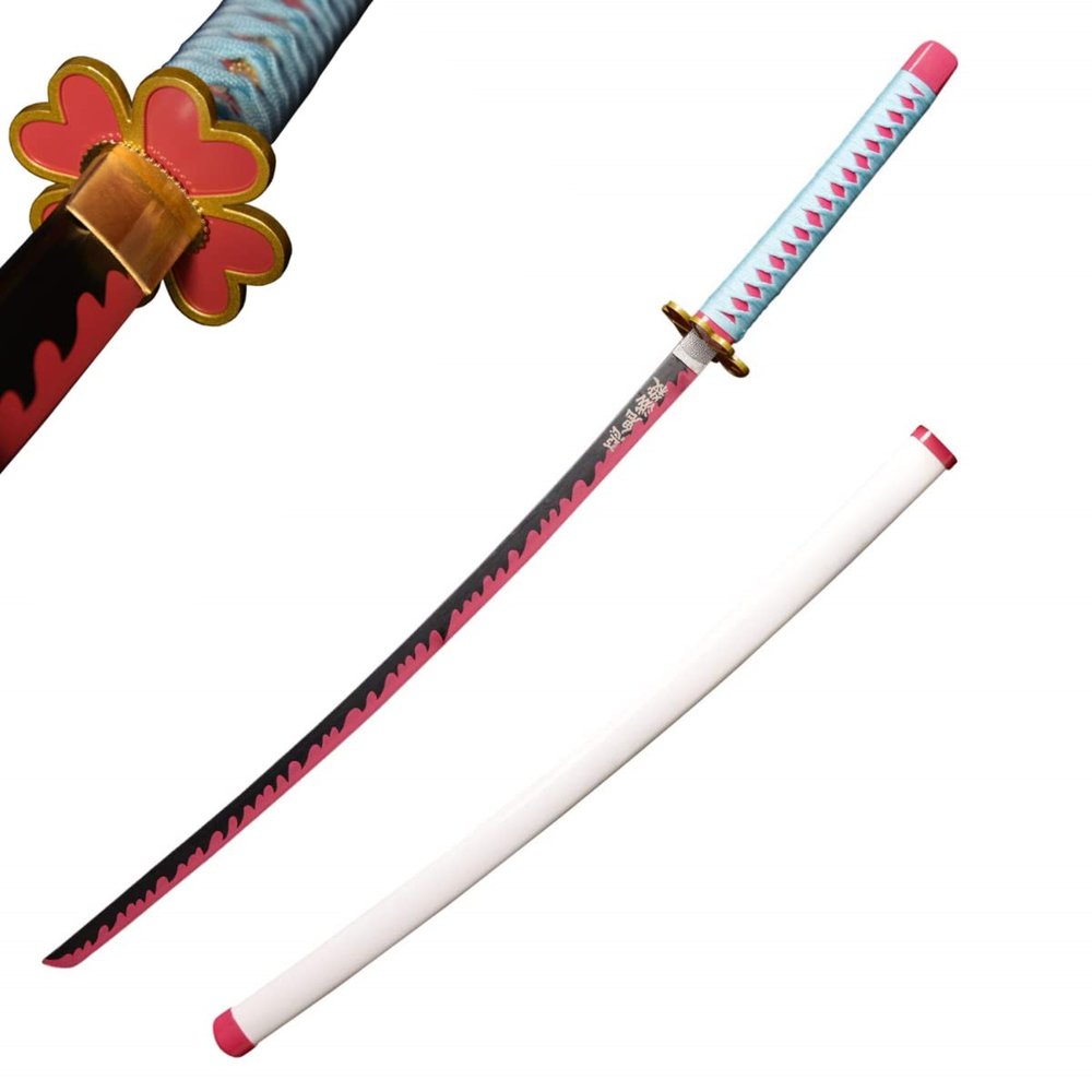 Sword Valley Kanroji Mitsuri Sword - Slayers Katana40.9" LengthAnime Original Texture Carbon Steel Blade Carving SymbolNon-Slip Gripfor Cosplay & Display