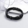 constantlife Cremation Bracelet for Ashes for Women Men Memorial Urn Jewelry Stainless Steel Braided Leather Wristband Cuff Bangle Keepsake (B-Black-22cm) view 4