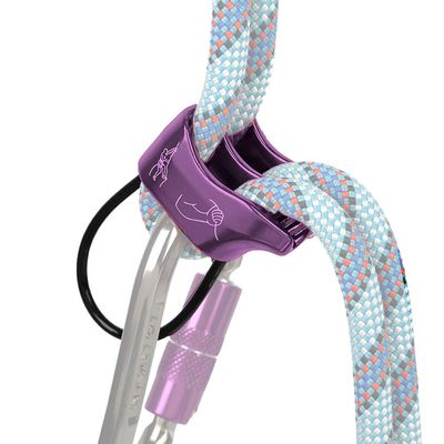 AOKWIT Professional 25KN Rappel ATC Belay Device Aluminum V-grooved Rock Climbing Belay Device Rappelling Descender Safety Equipment (Purple)