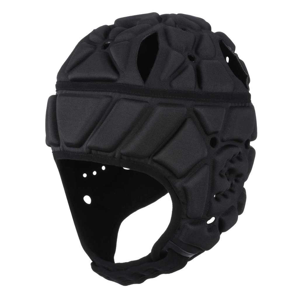 Surlim Soft Helmet for Flag Football Scrum Cap Soft Shell Helmet Rugby Headgear for Youth Adults (Black, Large)
