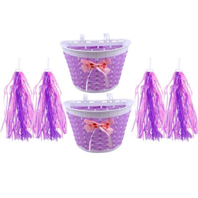 BESPORTBLE 4pcs Bike Handlebar Streamers for Boy Girl Decorative Supplies with Basket Fun Accessories for Boy Girl Adds Color and Style While Riding