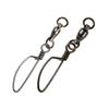 Rite Angler Double Welded Eye Ball Bearing Snap Swivels Stainless Steel 30-500 lbs (12 Pack) Fishing Lure to Line Connector Freshwater Saltwater Fishing (Black, Casting D.W.E. Ball Bearing 50 lb.) view 1
