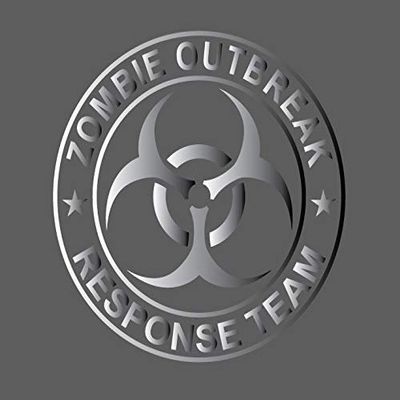Zombie Outbreak Response Team Apocalypse Vinyl Decal Sticker for Car SUV Truck (Silver)
