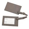 4 3/8" Gray Vegan Leatherette Rectangular Luggage Tag view 1