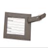 4 3/8" Gray Vegan Leatherette Rectangular Luggage Tag view 2