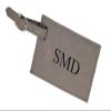 4 3/8" Gray Vegan Leatherette Rectangular Luggage Tag view 3
