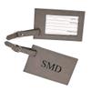 4 3/8" Gray Vegan Leatherette Rectangular Luggage Tag view 4