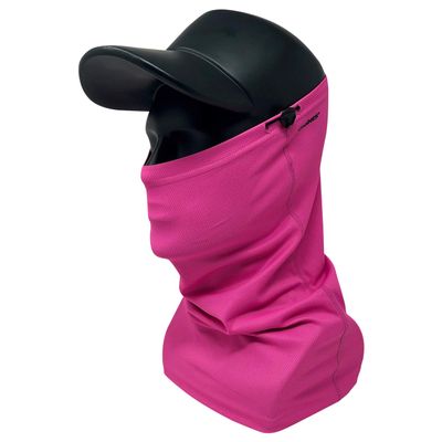 CoolNES - Neck Gaiter with Drawstring, Reusable Breathable Face Mask Cloth Washable Bandana, Sun Shield UV UPF 50+ Cover Scarf Balaclavas - Unisex Pink