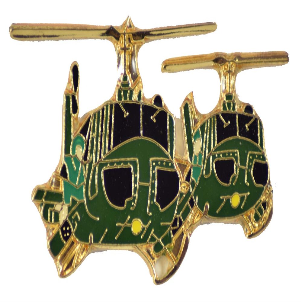 2 HUEYS LAPEL PIN OR HAT PIN - Size 1-1/2" - VETERAN OWNED BUSINESS