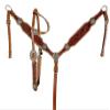Showman Leather Single Ear Headstall & Breast Collar Set w/Floral Tooling & Reins view 1