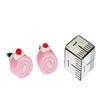 Biscuit Role Earrings Ear Studs Earstuds Miniblings Cakes Mini Pin Pink view 2