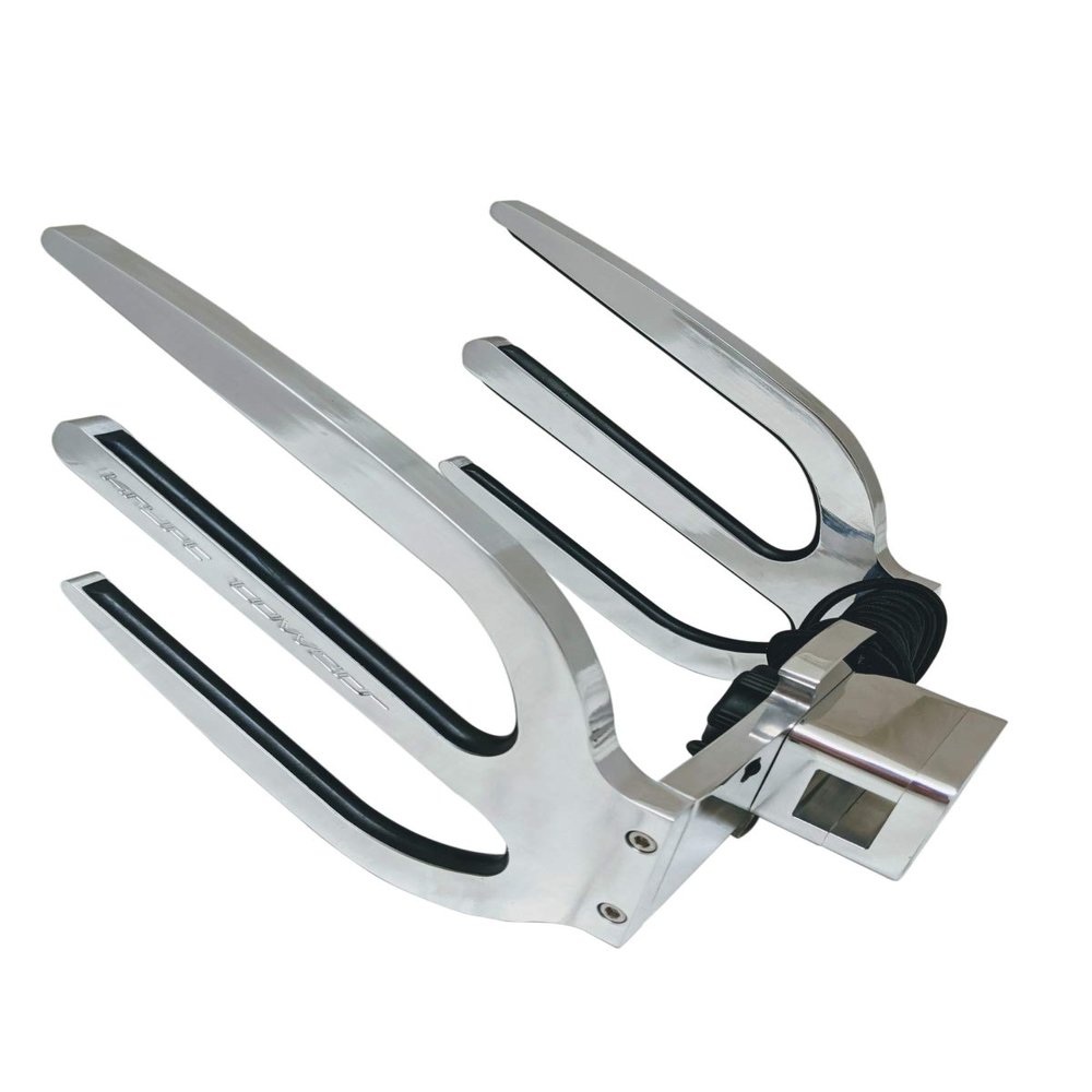 Krypt Towers Pontoon Wakeboard Rack, Square Tubing Rack Mount, Universal Clamp Fits Rails or Bimini Tubes 30mm - 34mm - Polished (Single Wakesurf)